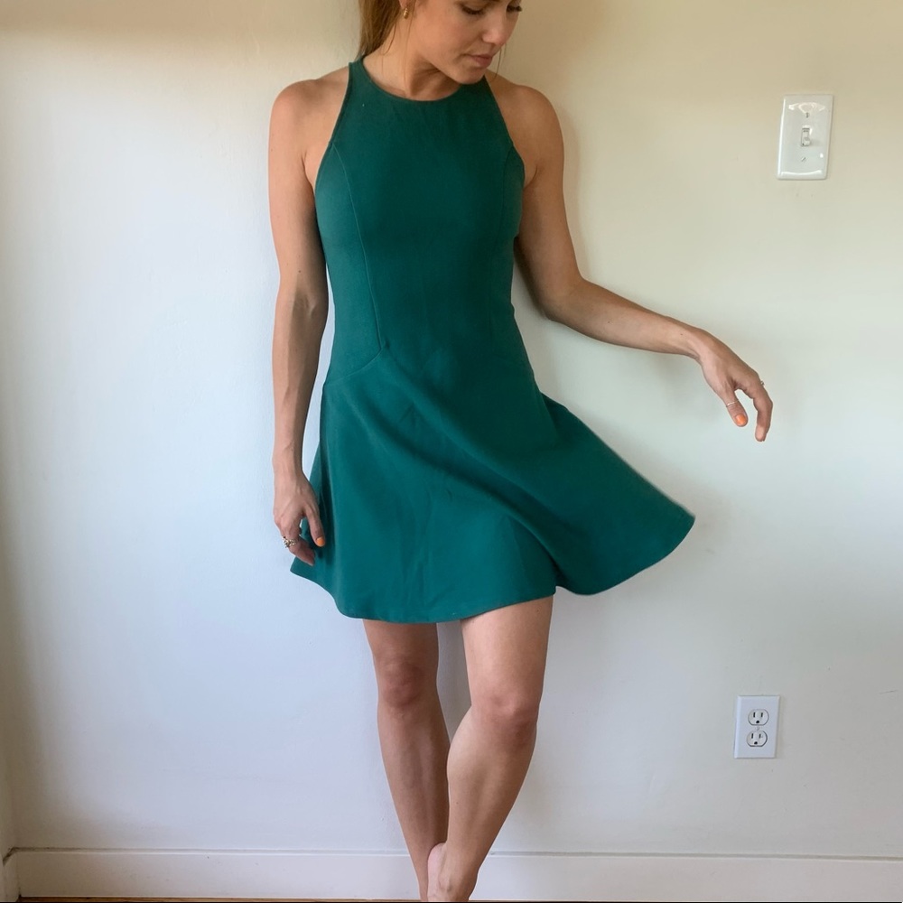 *NEW* emerald green scuba fit mini dress